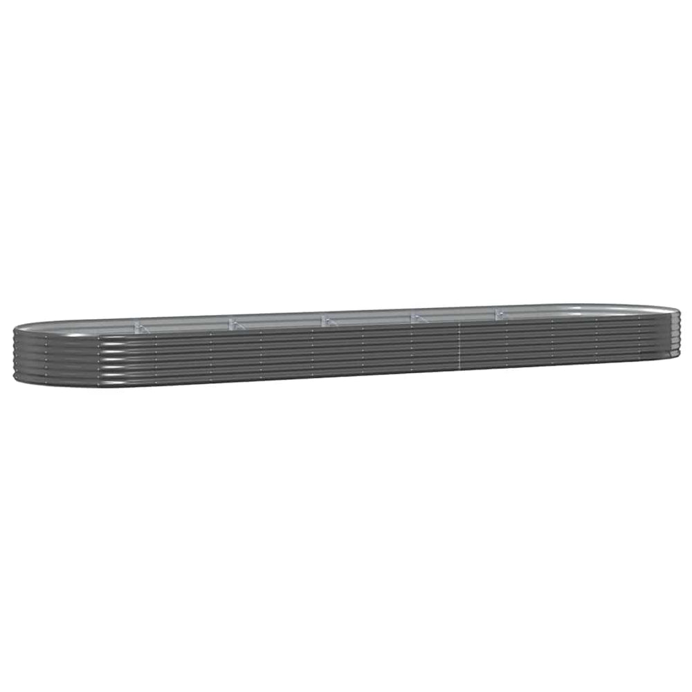 vidaXL Raised Garden Bed Galvanized Steel 523x140x36 cm Anthracite