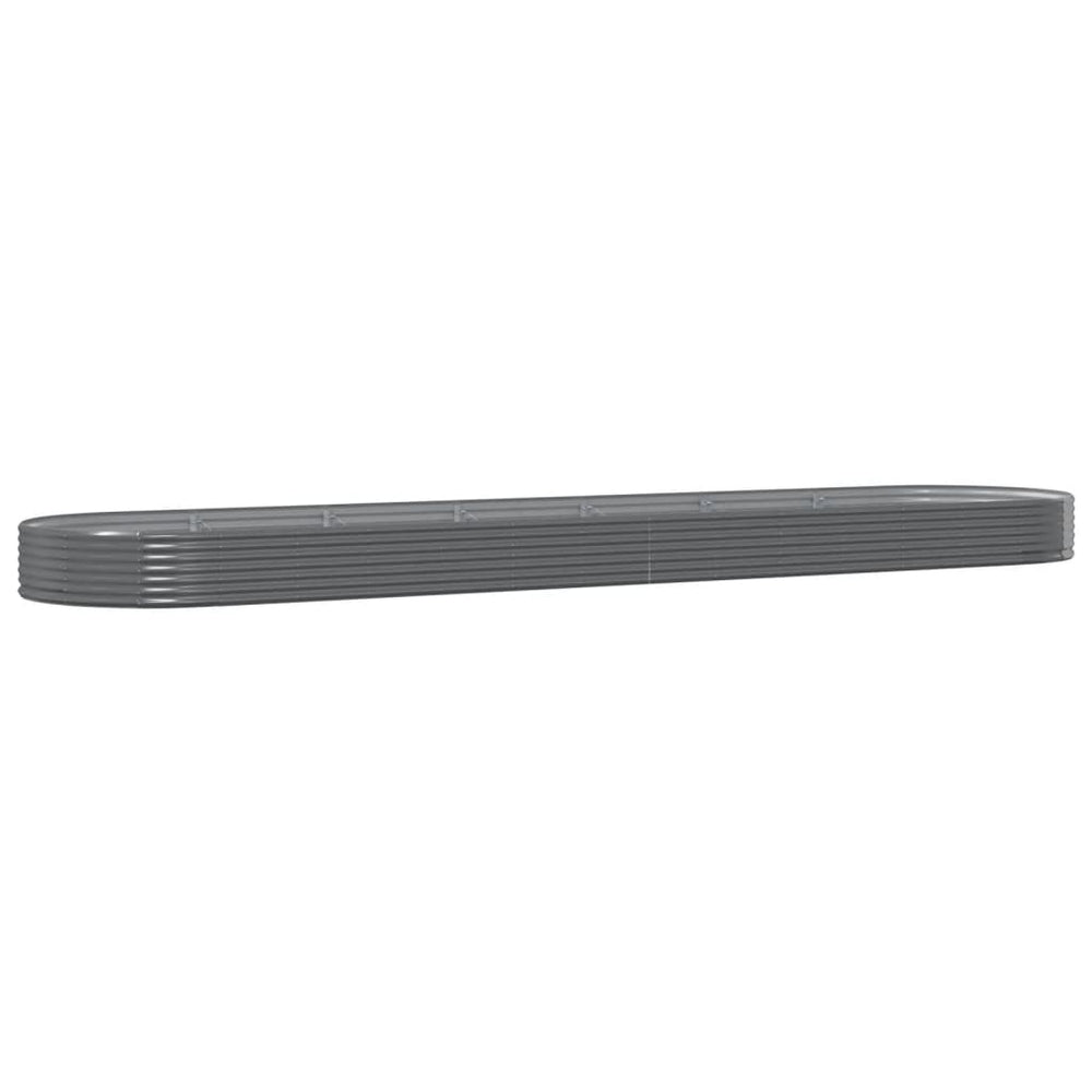 vidaXL Raised Garden Bed Galvanized Steel 600x140x36 cm Grey