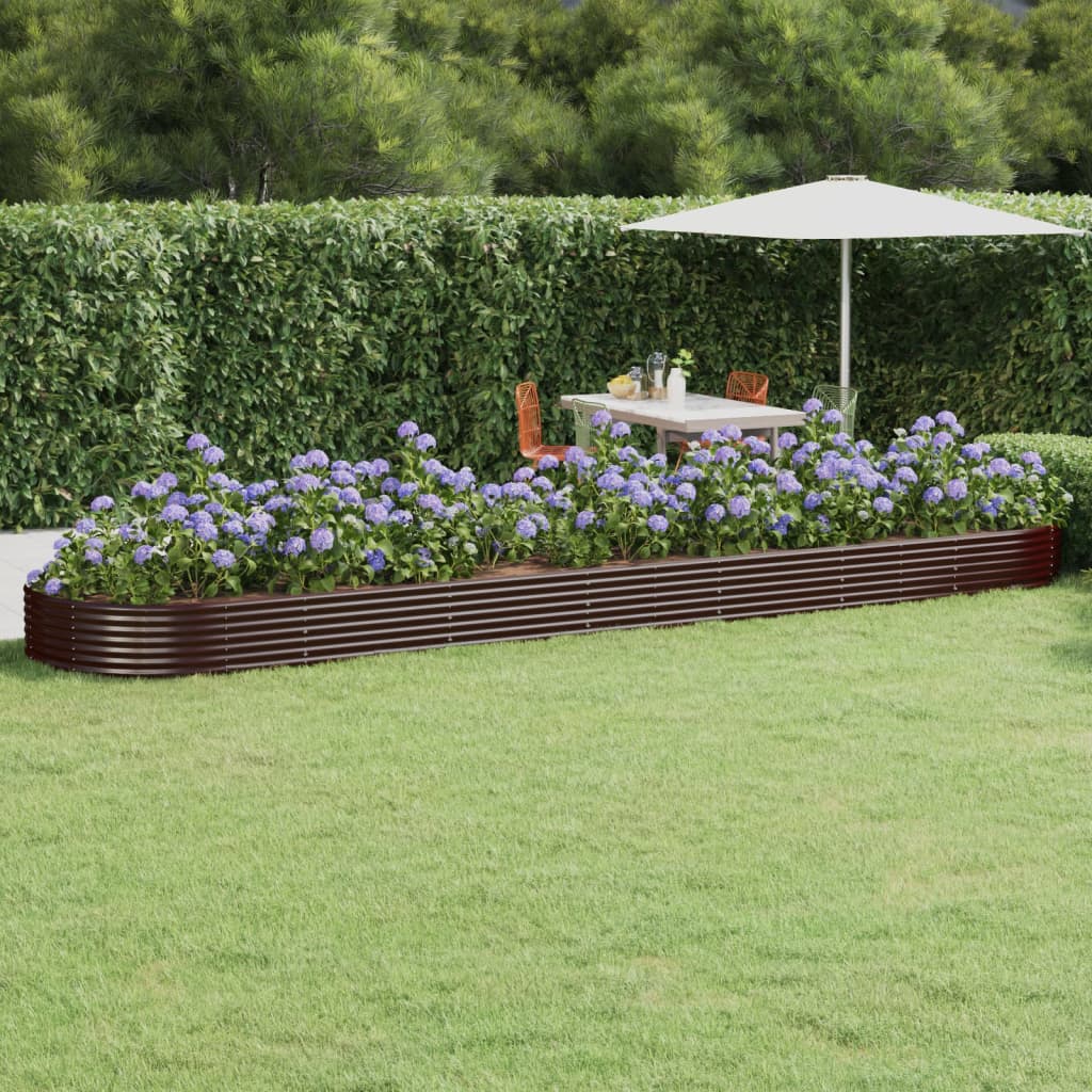 vidaXL Raised Garden Bed Galvanized Steel 600x140x36 cm Brown