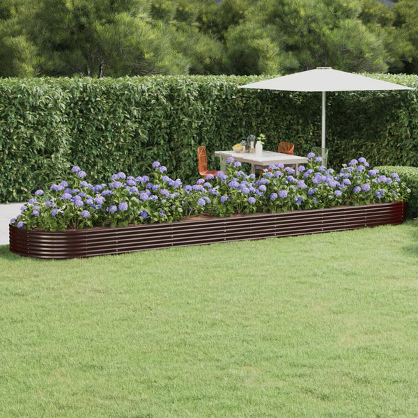 vidaXL Raised Garden Bed Galvanized Steel 600x140x36 cm Brown