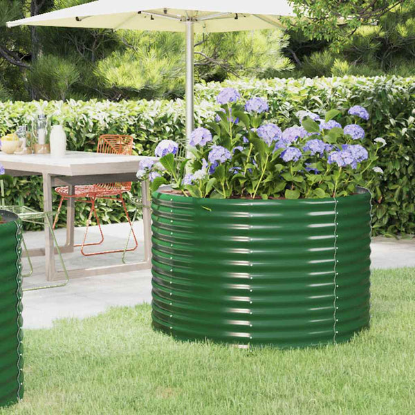 vidaXL Raised Garden Bed Galvanized Steel 100x100x68 cm Green