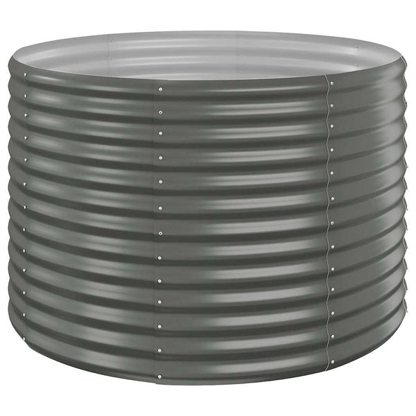 vidaXL Raised Garden Bed Galvanized Steel 100x100x68 cm Grey