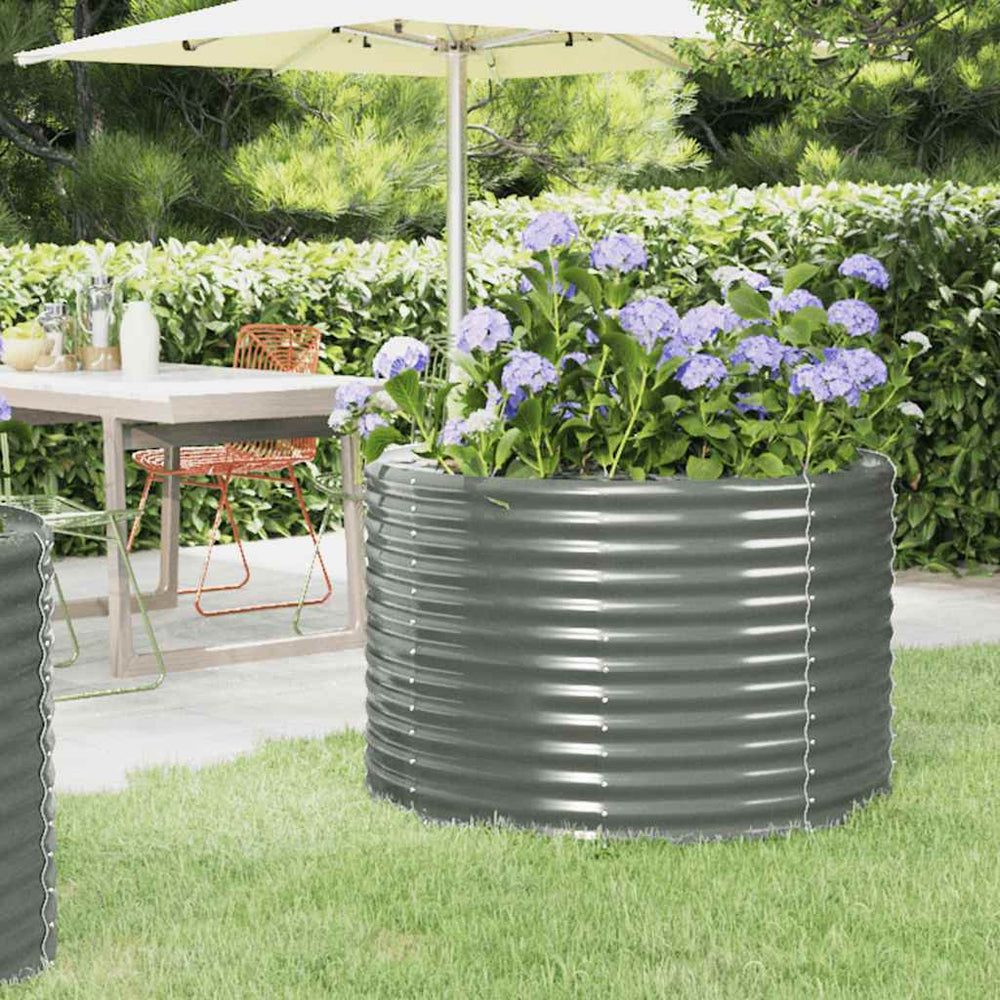 vidaXL Raised Garden Bed Galvanized Steel 100x100x68 cm Grey