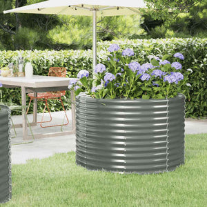vidaXL Raised Garden Bed Galvanized Steel 100x100x68 cm Grey