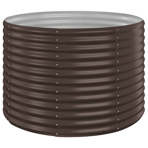 vidaXL Raised Garden Bed Galvanized Steel 100x100x68 cm Brown