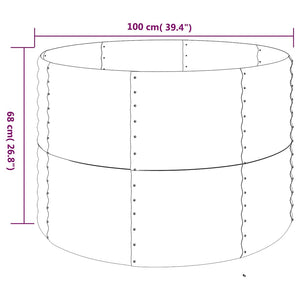 vidaXL Raised Garden Bed Galvanized Steel 100x100x68 cm Brown