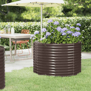vidaXL Raised Garden Bed Galvanized Steel 100x100x68 cm Brown