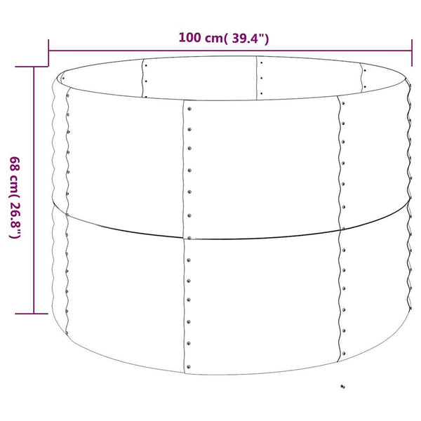 vidaXL Raised Garden Bed Galvanized Steel 100x100x68 cm Anthracite