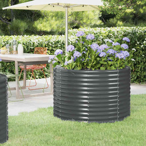 vidaXL Raised Garden Bed Galvanized Steel 100x100x68 cm Anthracite
