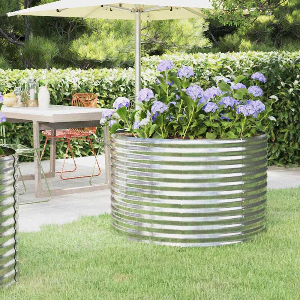 vidaXL Raised Garden Bed Galvanized Steel 100x100x68 cm Silver