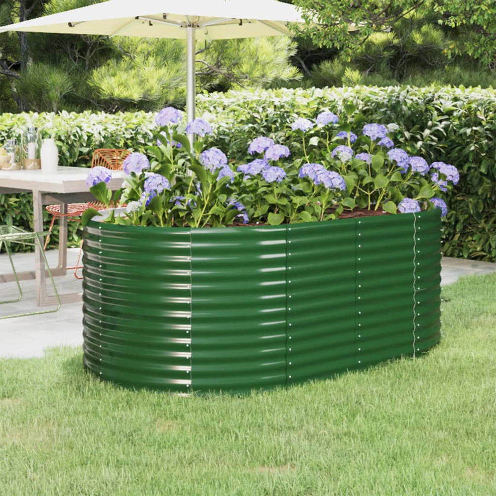 vidaXL Raised Garden Bed Galvanized Steel 175x100x68 cm Green