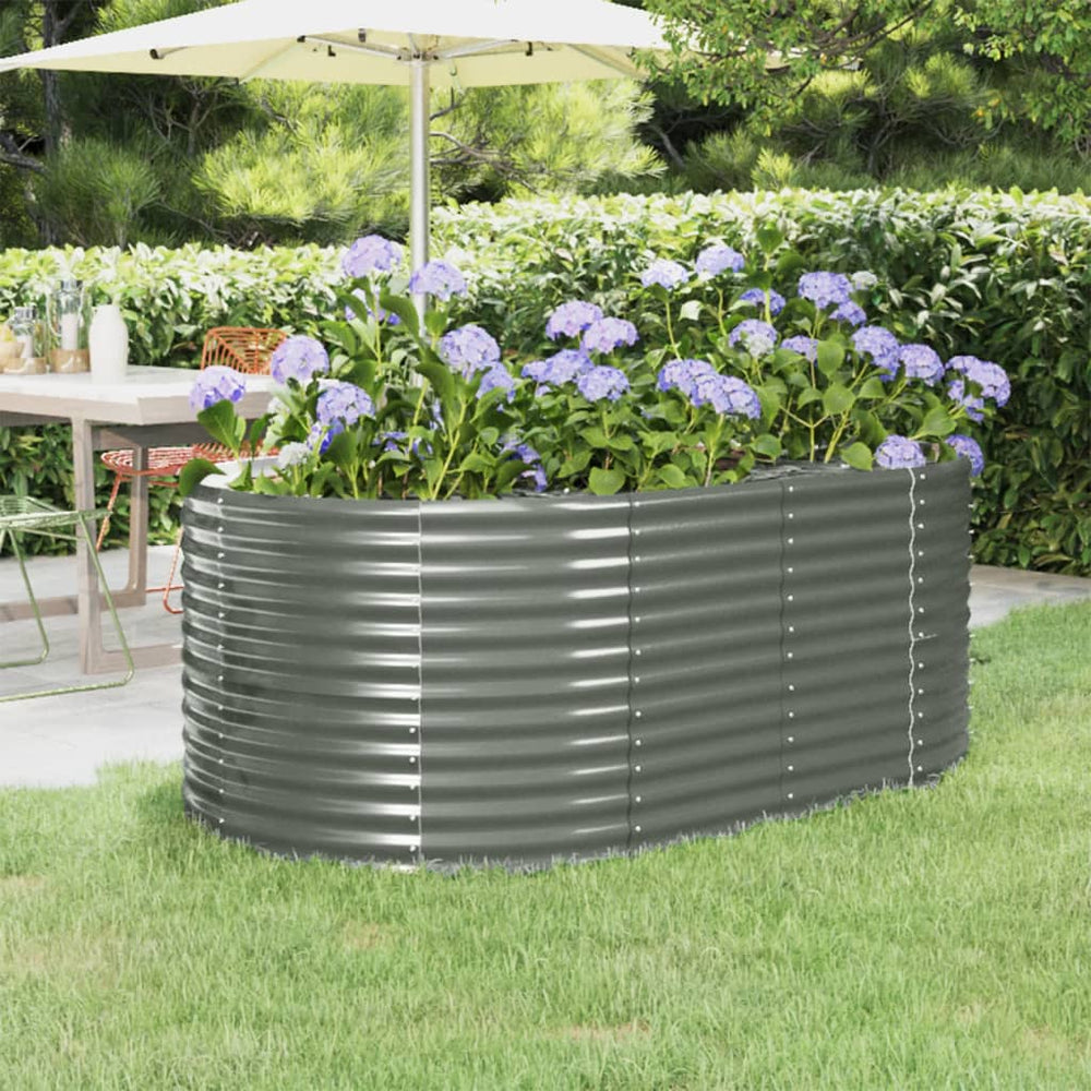 vidaXL Raised Garden Bed Galvanized Steel 175x100x68 cm Grey