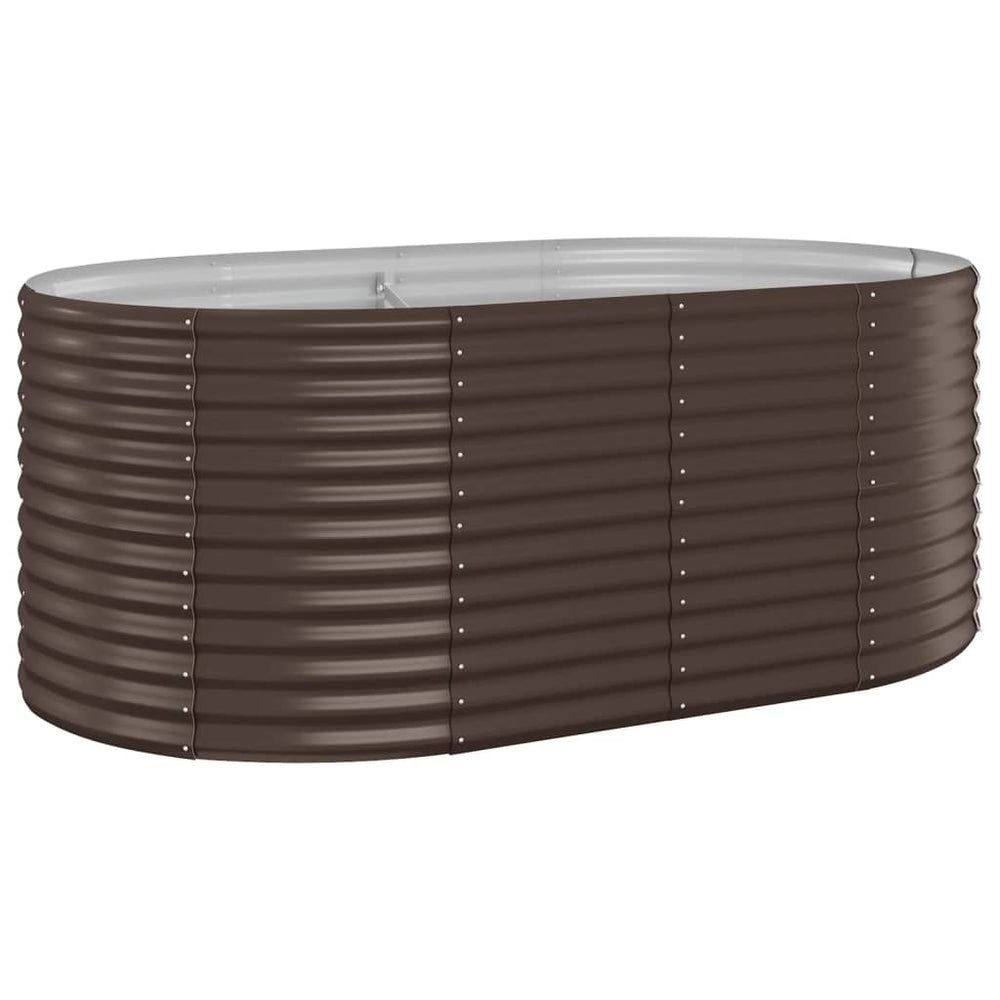 vidaXL Raised Garden Bed Powder-Coated Steel 175x100x68 cm Brown