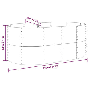 vidaXL Raised Garden Bed Powder-Coated Steel 175x100x68 cm Brown