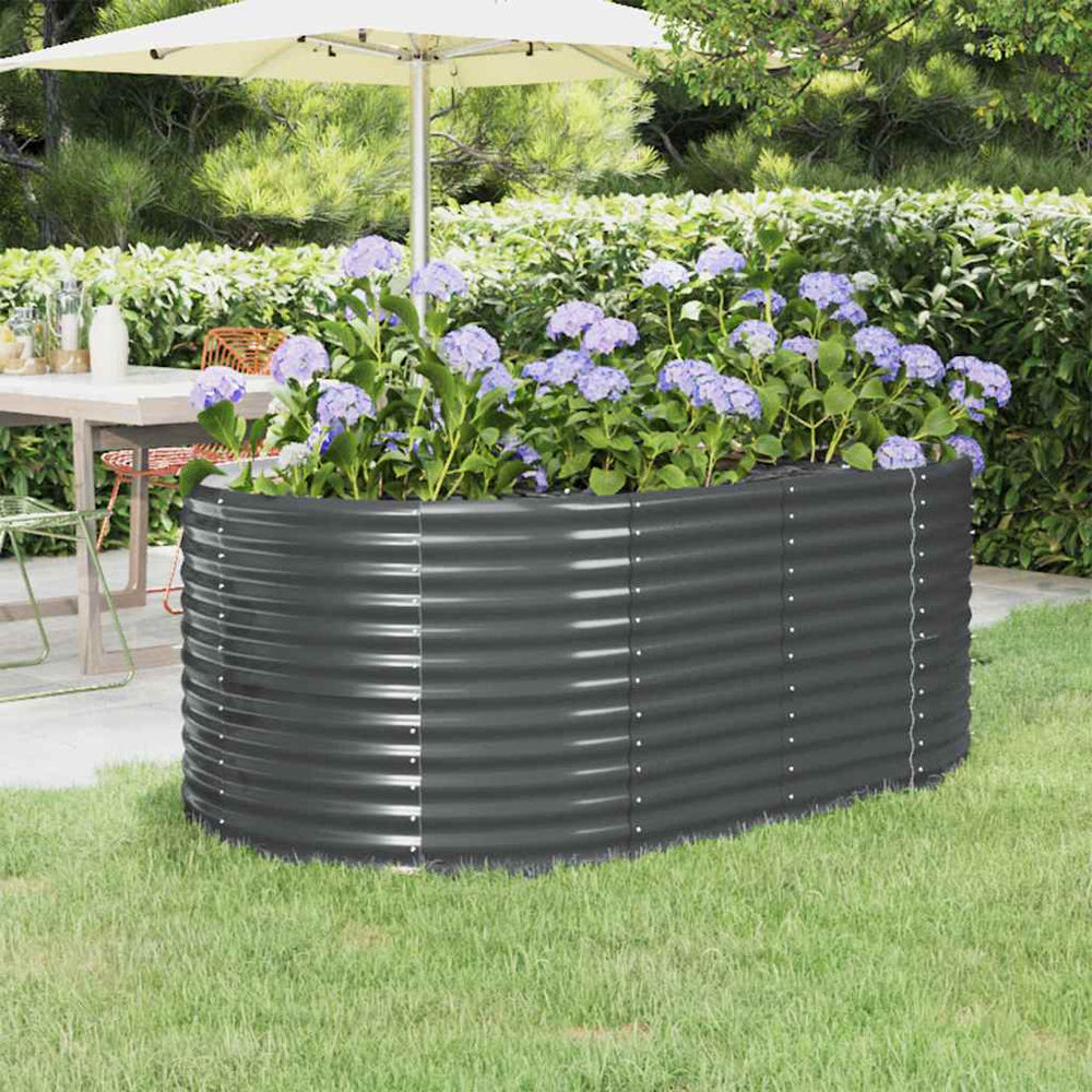 vidaXL Raised Garden Bed Galvanized Steel 175x100x68 cm Anthracite