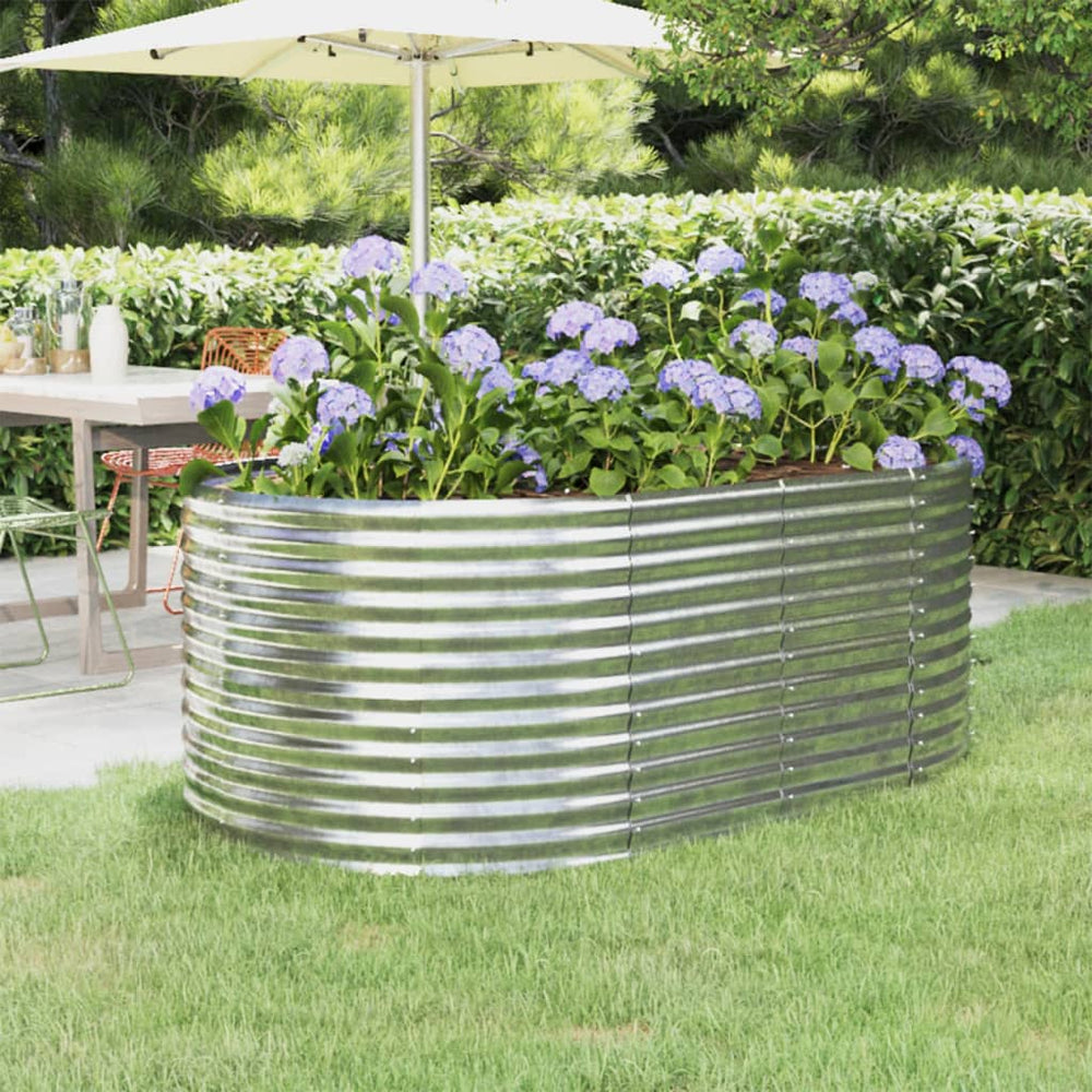 vidaXL Raised Garden Bed Galvanized Steel 175x100x68 cm Silver