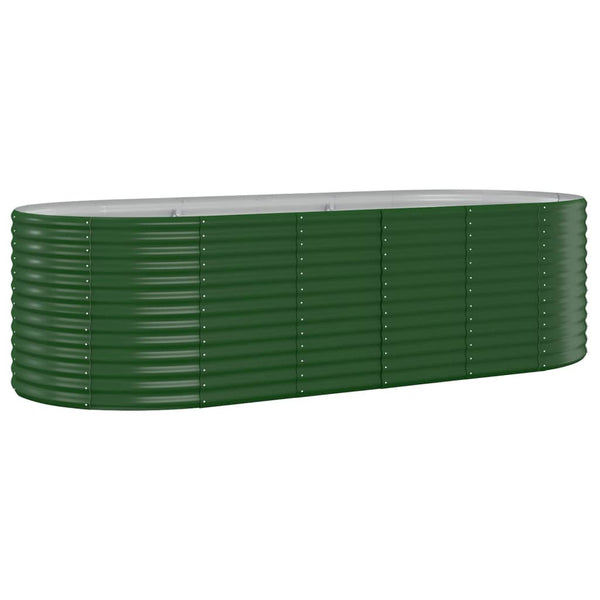 vidaXL Raised Garden Bed Galvanized Steel 249x100x68 cm Green