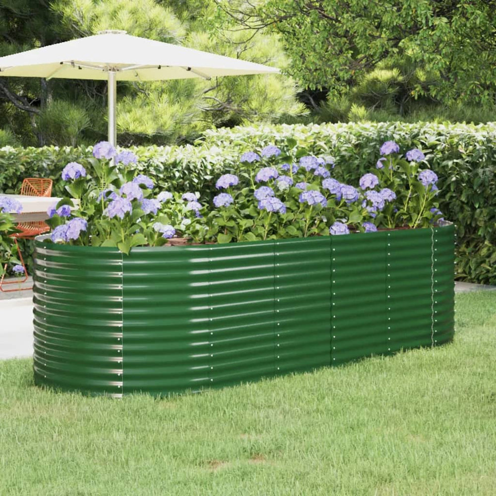 vidaXL Raised Garden Bed Galvanized Steel 249x100x68 cm Green