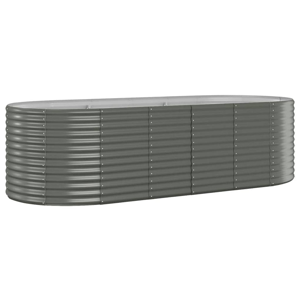 vidaXL Raised Garden Bed Galvanized Steel 249x100x68 cm Grey