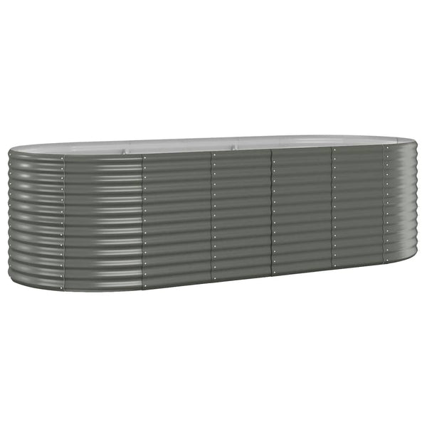 vidaXL Raised Garden Bed Galvanized Steel 249x100x68 cm Grey
