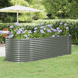 vidaXL Raised Garden Bed Galvanized Steel 249x100x68 cm Grey
