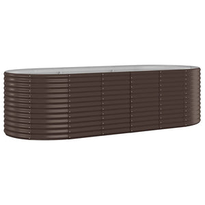 vidaXL Raised Garden Bed Galvanized Steel 249x100x68 cm Brown