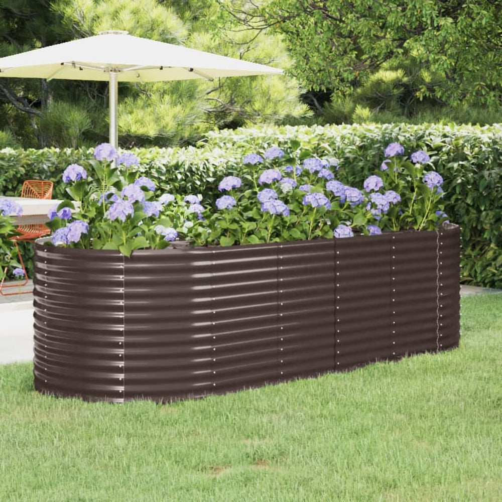 vidaXL Raised Garden Bed Galvanized Steel 249x100x68 cm Brown