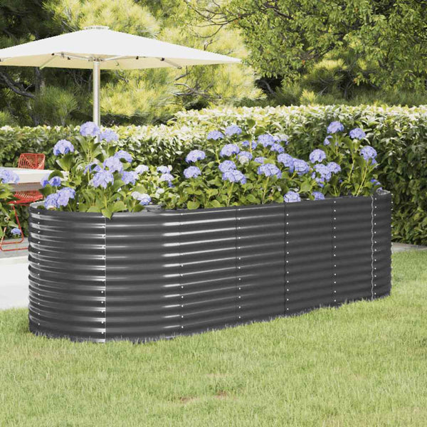 vidaXL Raised Garden Bed Galvanized Steel 249x100x68 cm Anthracite