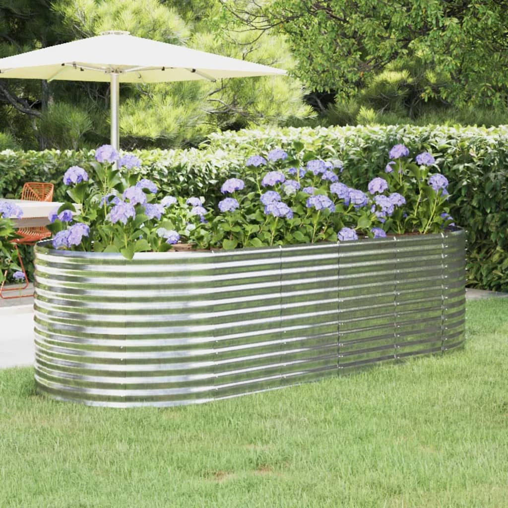 vidaXL Raised Garden Bed Galvanized Steel 249x100x68 cm Silver