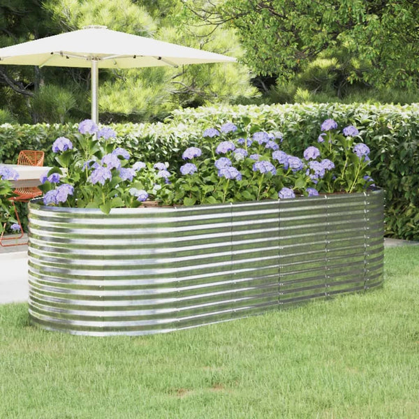 vidaXL Raised Garden Bed Galvanized Steel 249x100x68 cm Silver