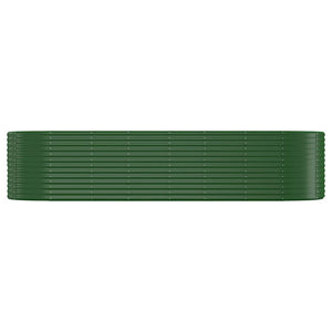 vidaXL Raised Garden Bed Galvanized Steel 322x100x68 cm Green