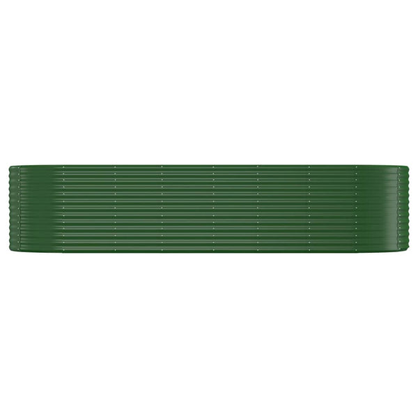vidaXL Raised Garden Bed Galvanized Steel 322x100x68 cm Green