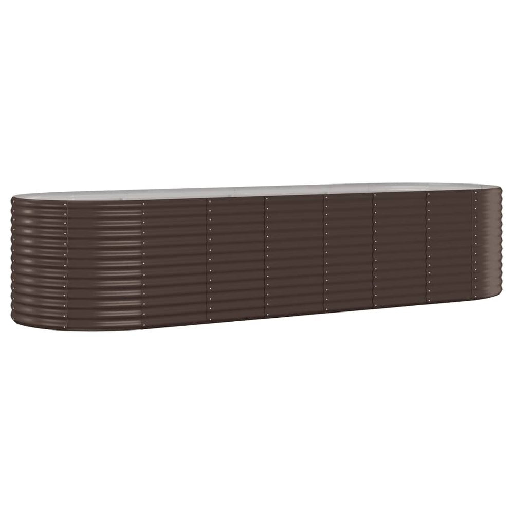 vidaXL Raised Garden Bed Galvanized Steel 322x100x68 cm Brown