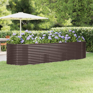 vidaXL Raised Garden Bed Galvanized Steel 322x100x68 cm Brown