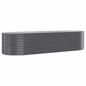 vidaXL Raised Garden Bed Galvanized Steel 322x100x68 cm Anthracite