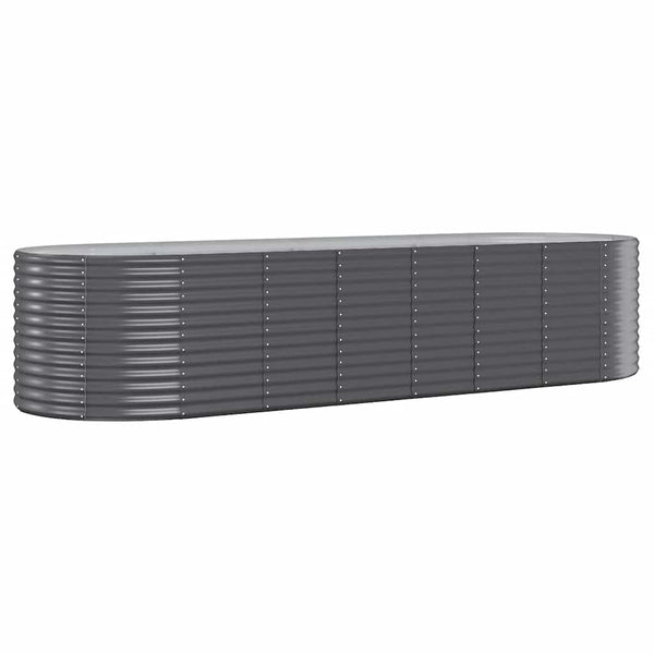 vidaXL Raised Garden Bed Galvanized Steel 322x100x68 cm Anthracite