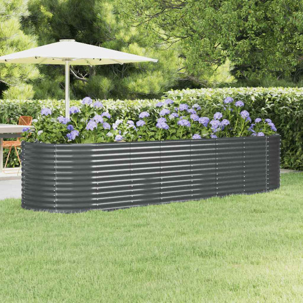 vidaXL Raised Garden Bed Galvanized Steel 322x100x68 cm Anthracite