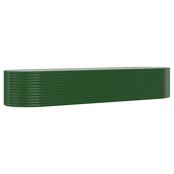 vidaXL Raised Garden Bed Galvanized Steel 396x100x68 cm Green