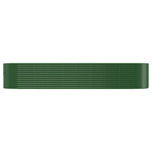 vidaXL Raised Garden Bed Galvanized Steel 396x100x68 cm Green