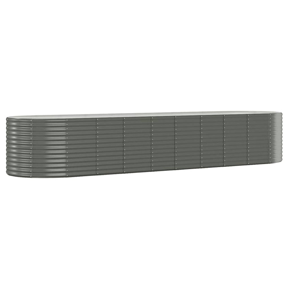 vidaXL Raised Garden Bed Galvanized Steel 396x100x68 cm Gray