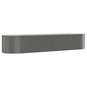 vidaXL Raised Garden Bed Galvanized Steel 396x100x68 cm Gray