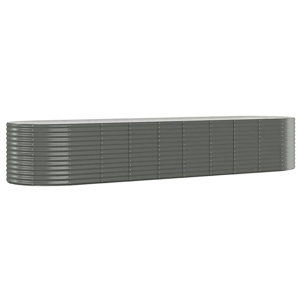 vidaXL Raised Garden Bed Galvanized Steel 396x100x68 cm Gray