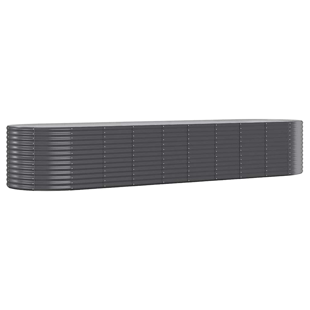 vidaXL Raised Garden Bed Galvanized Steel 396x100x68 cm Anthracite