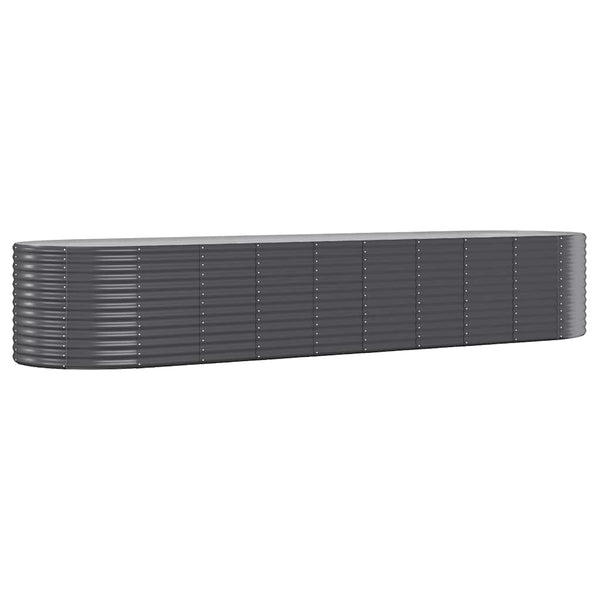 vidaXL Raised Garden Bed Galvanized Steel 396x100x68 cm Anthracite