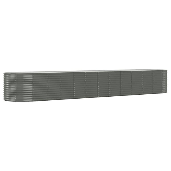 vidaXL Raised Garden Bed Powder-Coated Steel 507x100x68 cm Grey