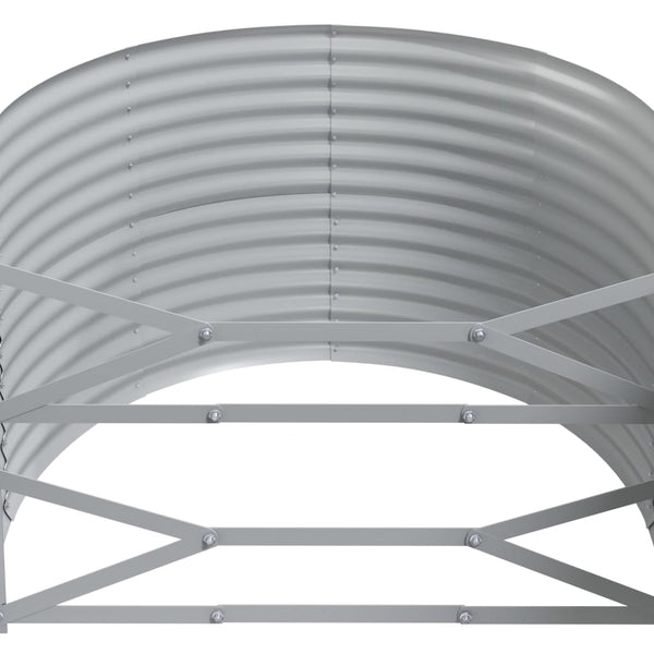 vidaXL Raised Garden Bed Powder-Coated Steel 507x100x68 cm Grey