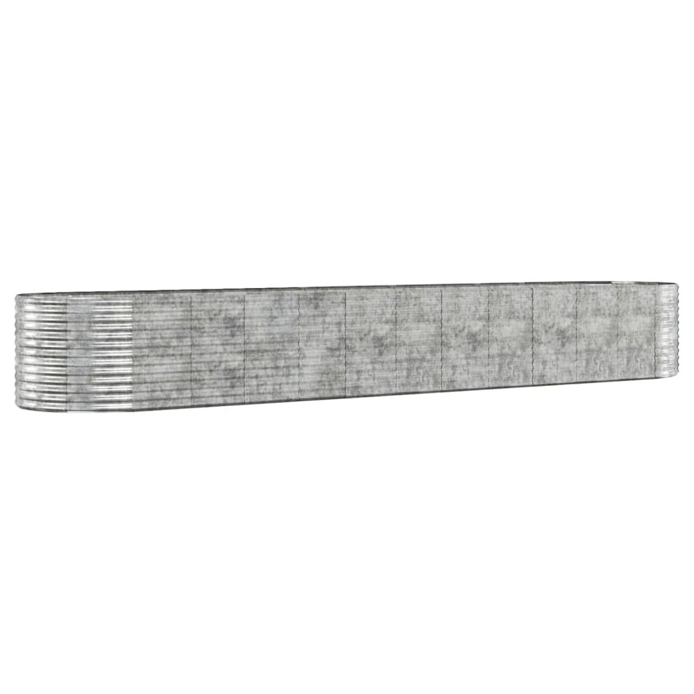 vidaXL Raised Garden Bed Powder-Coated Steel 507x100x68 cm Silver