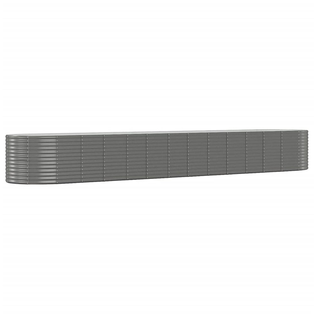 vidaXL Raised Garden Bed Grey 554x100x68 cm Powder-Coated Steel