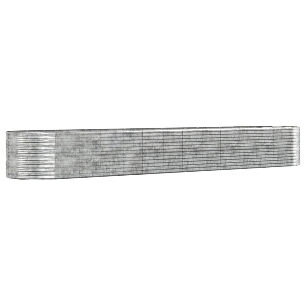 vidaXL Raised Garden Bed Silver 554x100x68 cm Powder-Coated Steel