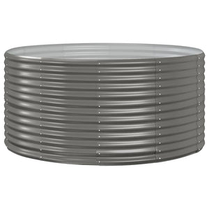 vidaXL Raised Garden Bed Grey 140x140x68 cm Galvanised Steel